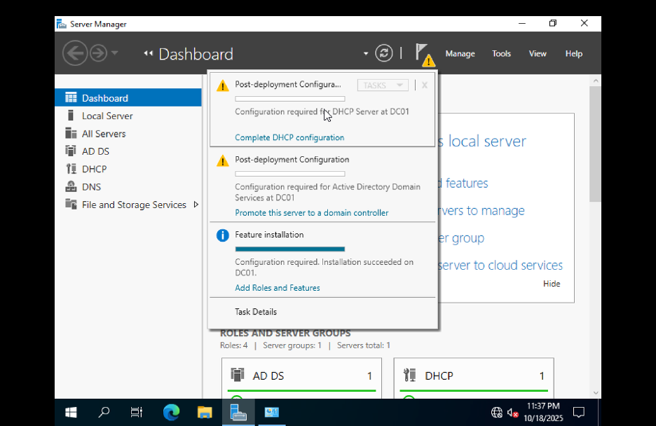 Post install configuration